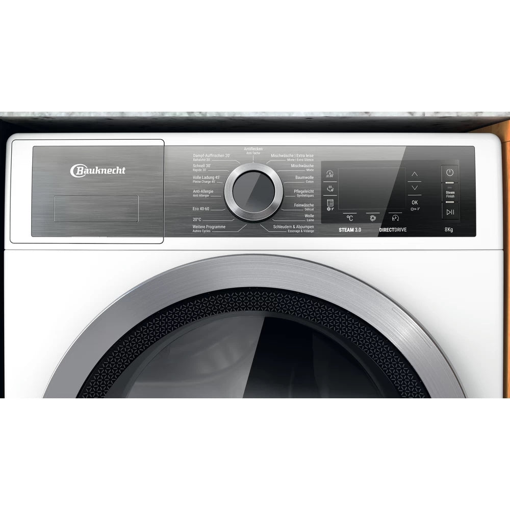 Bauknecht Waschmaschine B6 W845WB CH – 8 kg, Dampf-Hygiene & Inverter, 1400 U/min, Energieklasse B – weiss