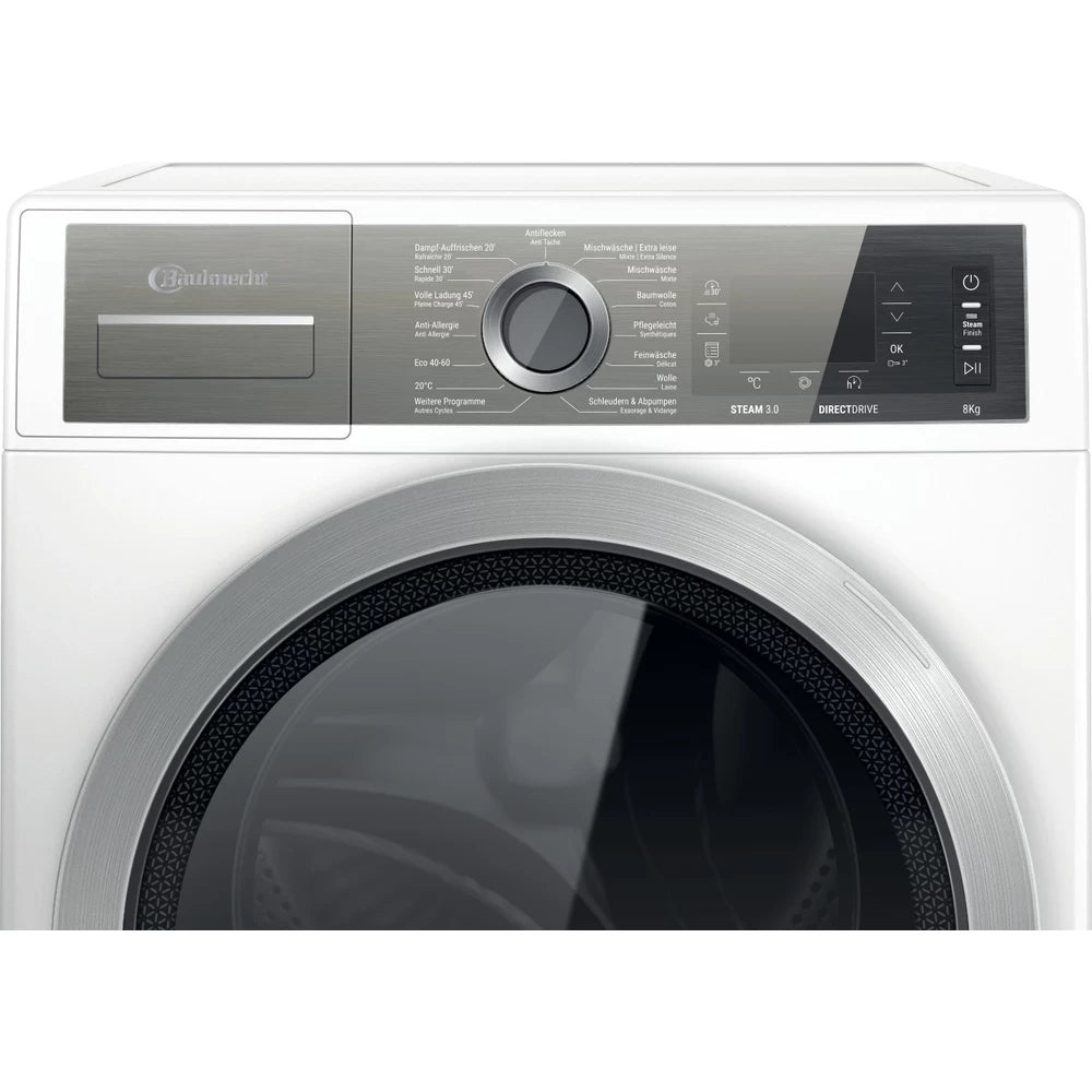 Bauknecht Waschmaschine B6 W845WB CH – 8 kg, Dampf-Hygiene & Inverter, 1400 U/min, Energieklasse B – weiss