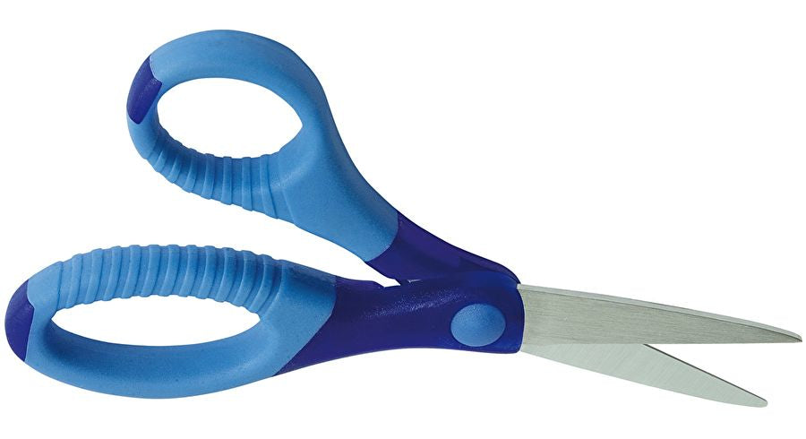 Wedo Kinderschere – 13 cm, Edelstahl, für Rechts- und Linkshänder, abgerundete Spitzen, Kunststoff, mehrfarbig