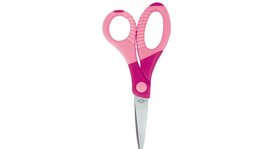 Wedo Kinderschere – 13 cm, Edelstahl, für Rechts- und Linkshänder, abgerundete Spitzen, Kunststoff, mehrfarbig