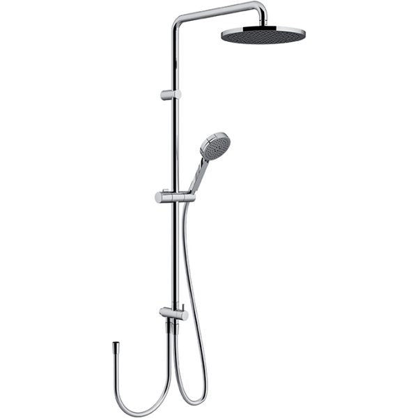 Nikles Duschsystem Kit System 6 Techno – Säulenlänge 98,7 cm, Ø25 cm/Ø10,5 cm, Metall/Chrom, Wandmontiert