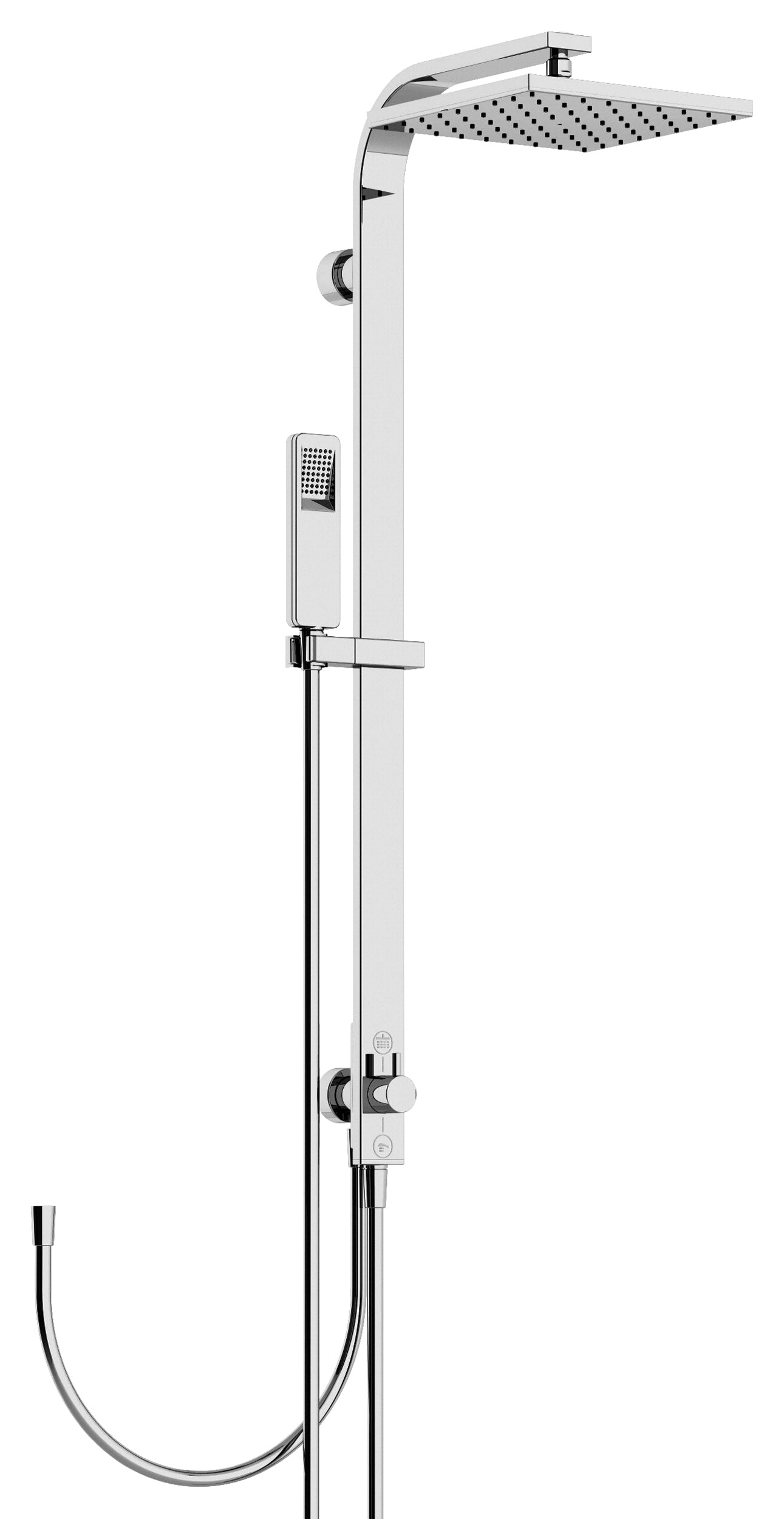 Nikles Duschsystem Kit System 6 Pure – 107,1 cm Duschsäule, Metall/Chrom, Einhebelmischer, Schlauch 1,5 m