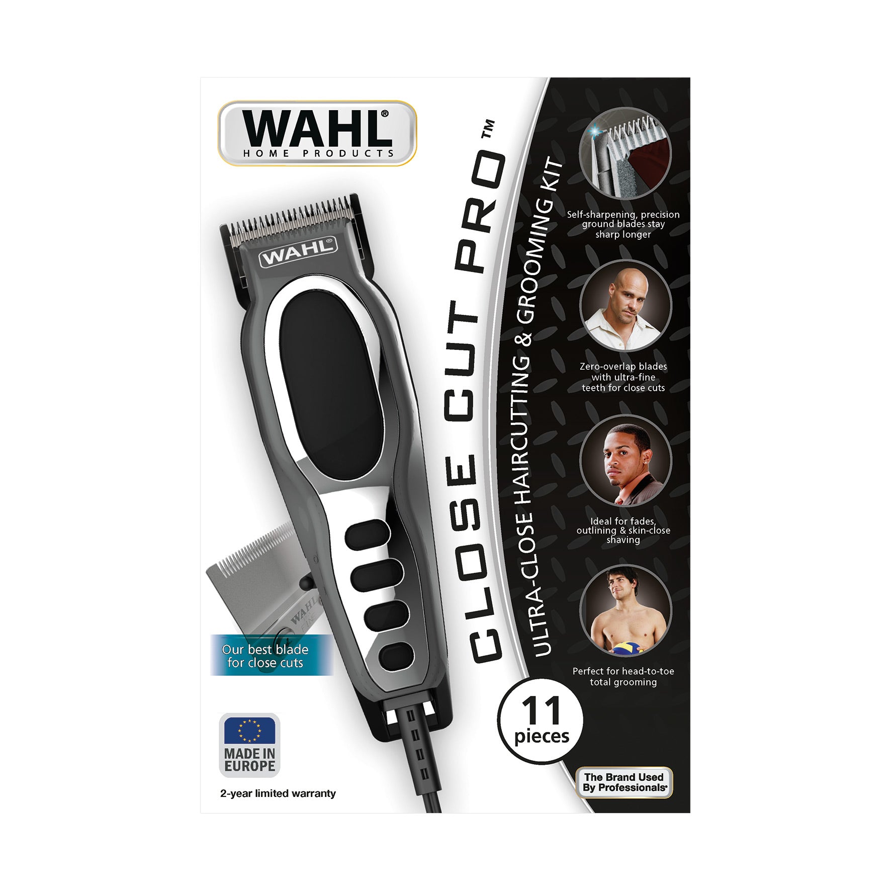 Wahl Haarschneider Close Cut Pro – Netzbetrieb, 0,6–13 mm, 7 Stufen, Grau