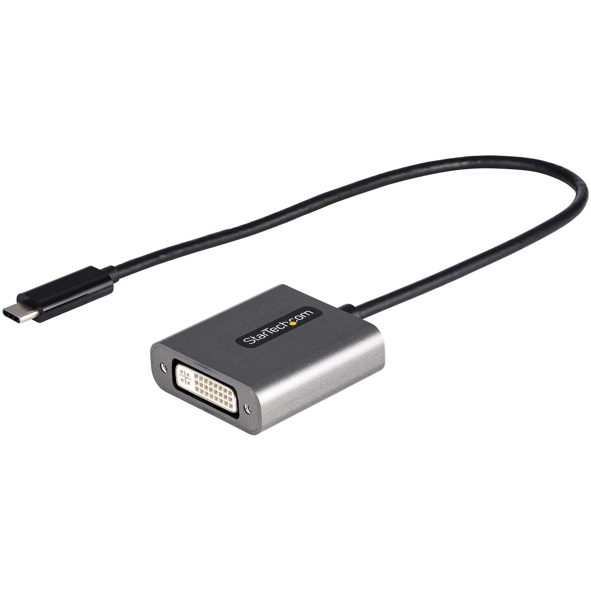 StarTech.com USB-C auf DVI Adapter 1920×1200 60 Hz – 0,295 m – Schwarz/Silber – für Thunderbolt 3 Geräte