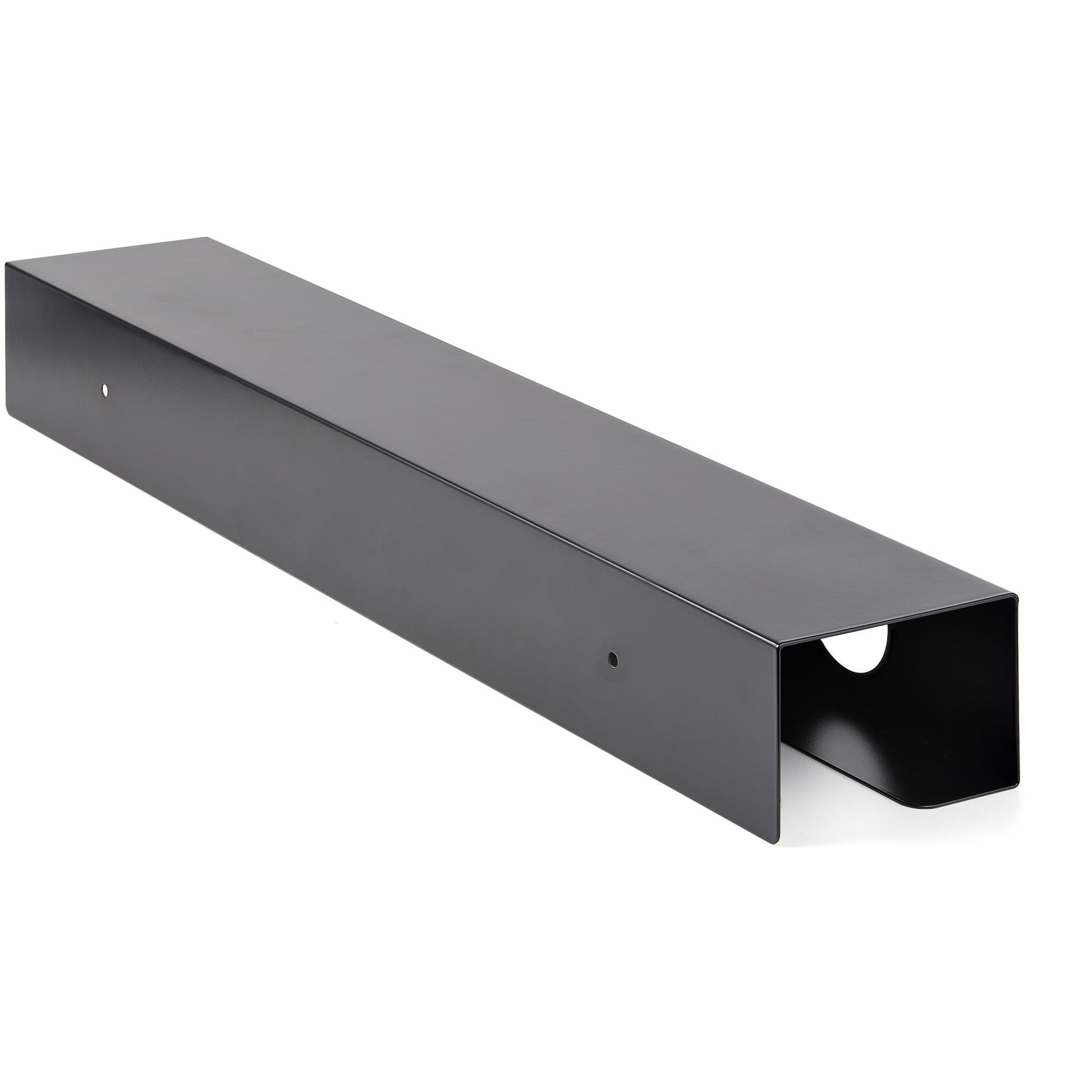 StarTech.com Untertisch-Kabelwanne – 600 × 120 × 80 mm – Stahl – Schwarz, Schraubbefestigung, 1 Stk.