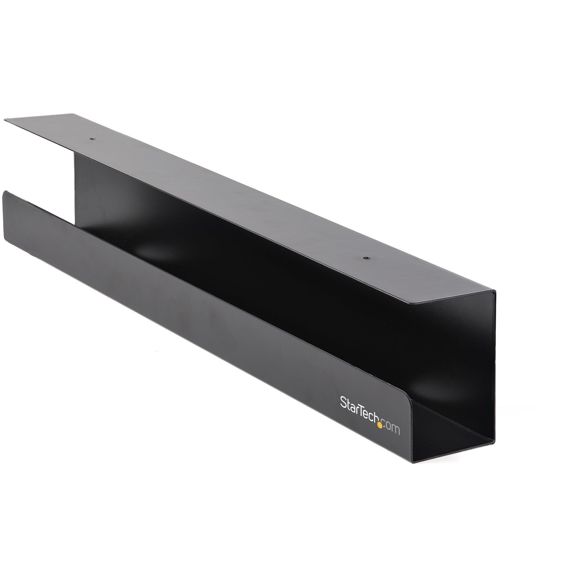 StarTech.com Untertisch-Kabelwanne – 600 × 120 × 80 mm – Stahl – Schwarz, Schraubbefestigung, 1 Stk.