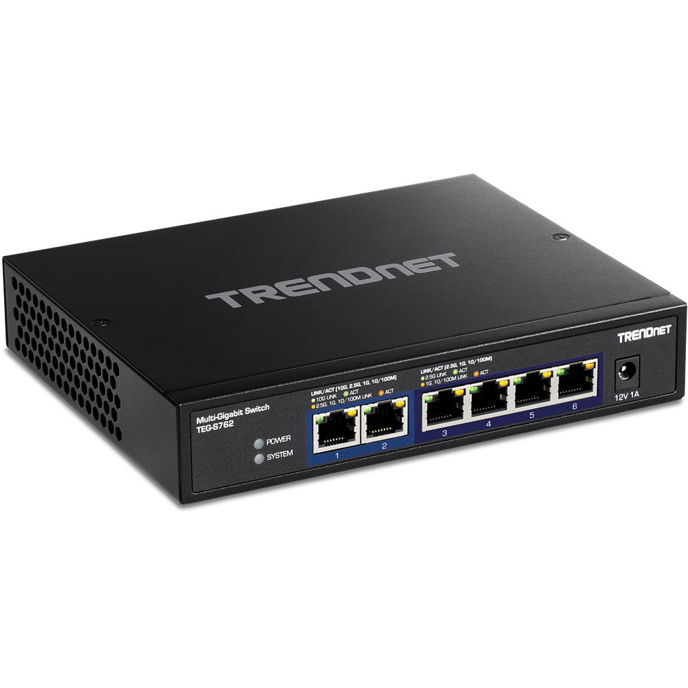 TRENDNET TEG-S762 – Switch – 2× 10G RJ-45, 4× 2,5G RJ-45, Desktop