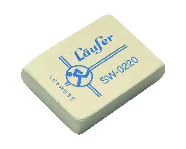Laufer Radierer – für Bleistifte und Farbstifte – 40 × 7,5 × 28 mm – Kautschuk – weiss