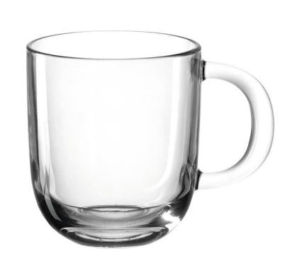 LEONARDO Modena Tasse – 0,40 l, Glas, transparent, mit Henkel, spülmaschinenfest, mikrowellenfest, 6 Stück