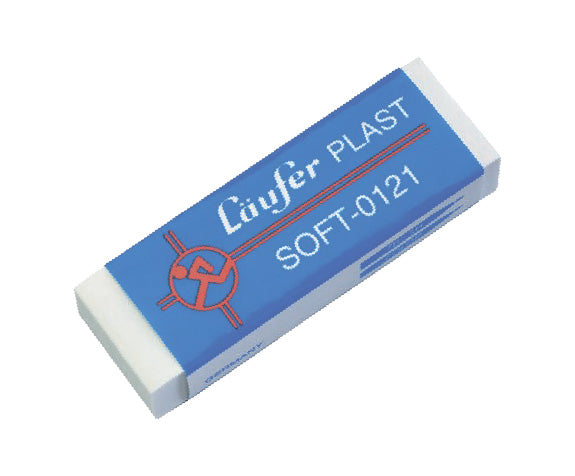 Laufer Radierer – für Bleistift und Farbstifte – 65 × 12 × 21 mm – Kunststoff – weiss