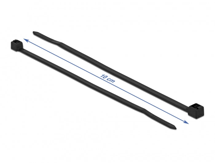 DeLOCK Kabelbinder, 100×2,5 mm, 100er-Pack – schwarz