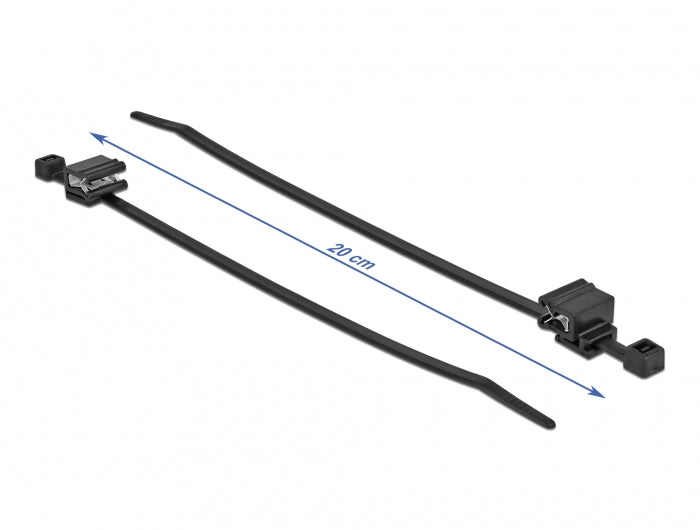 DeLOCK Kabelbinder, 200×4,8 mm, 50er-Pack, Polyamid (PA) – schwarz