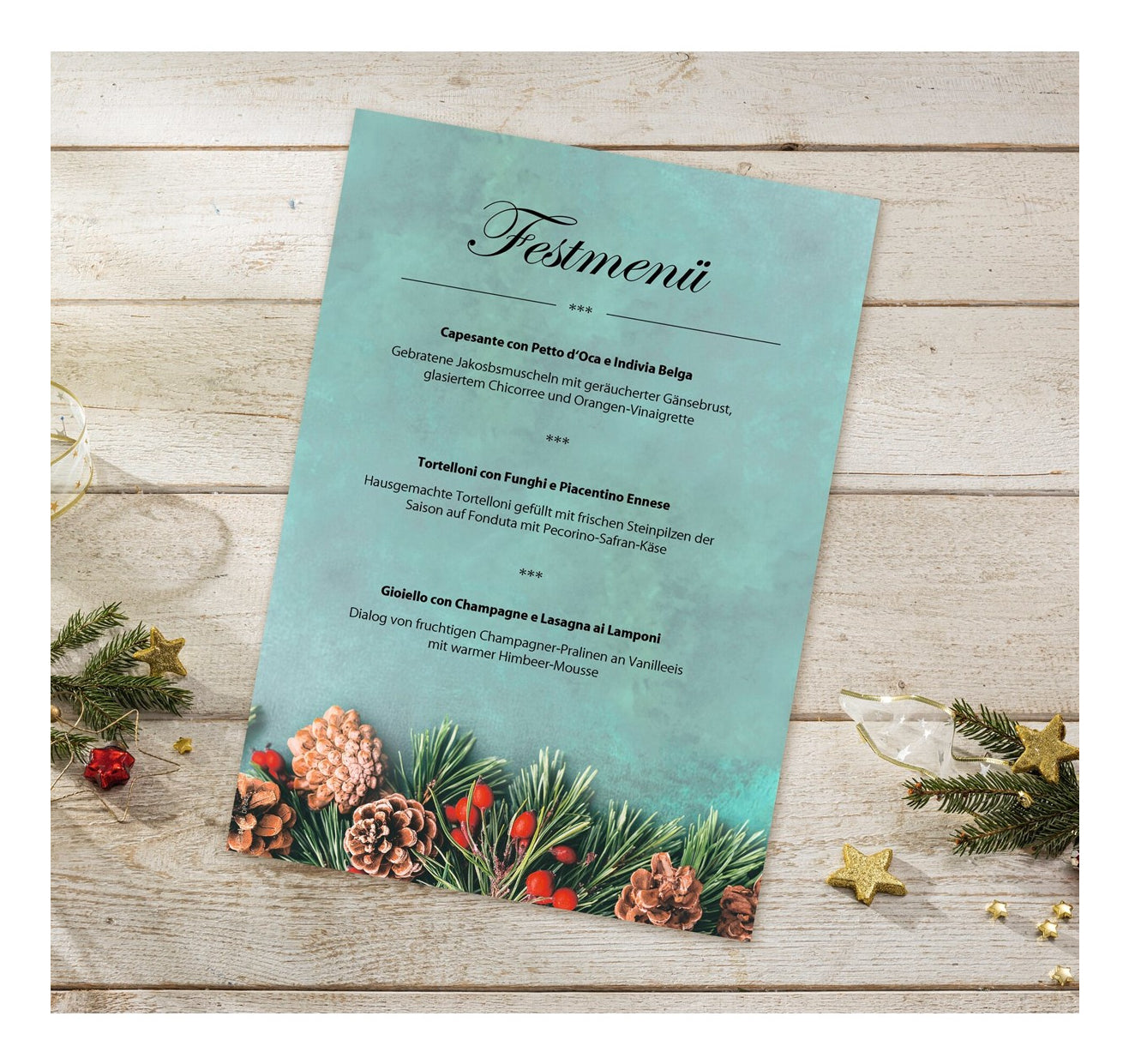 Sigel Motivpapier – A4, 90 g/m², Motiv: Green Christmas – für Inkjet/Laser/Kopierer – FSC – 100 Blatt