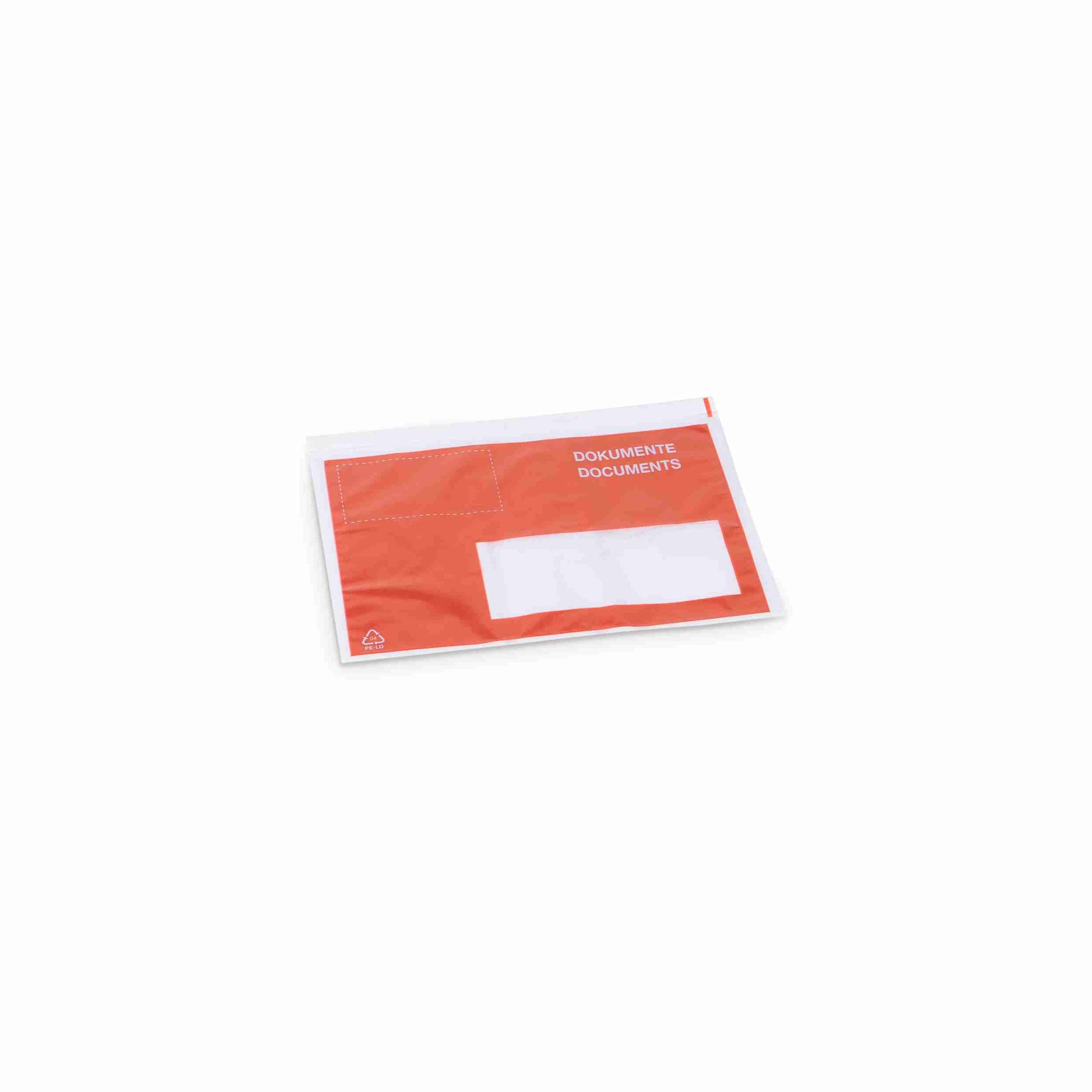 Model Dokumententasche C6, Fenster rechts, Folie, rot – 1 Pack (250 Stk.)