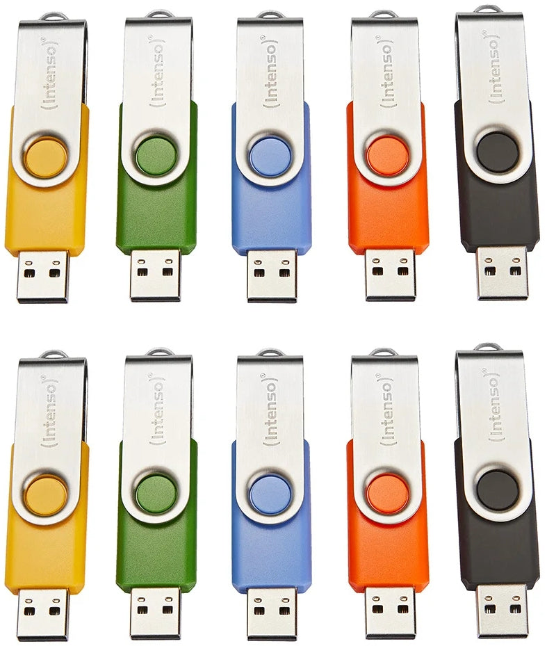 Intenso Basic Line USB-Stick 4 GB – USB-A USB 2.0, 28/6,5 MB/s, Drehring, 10er Pack
