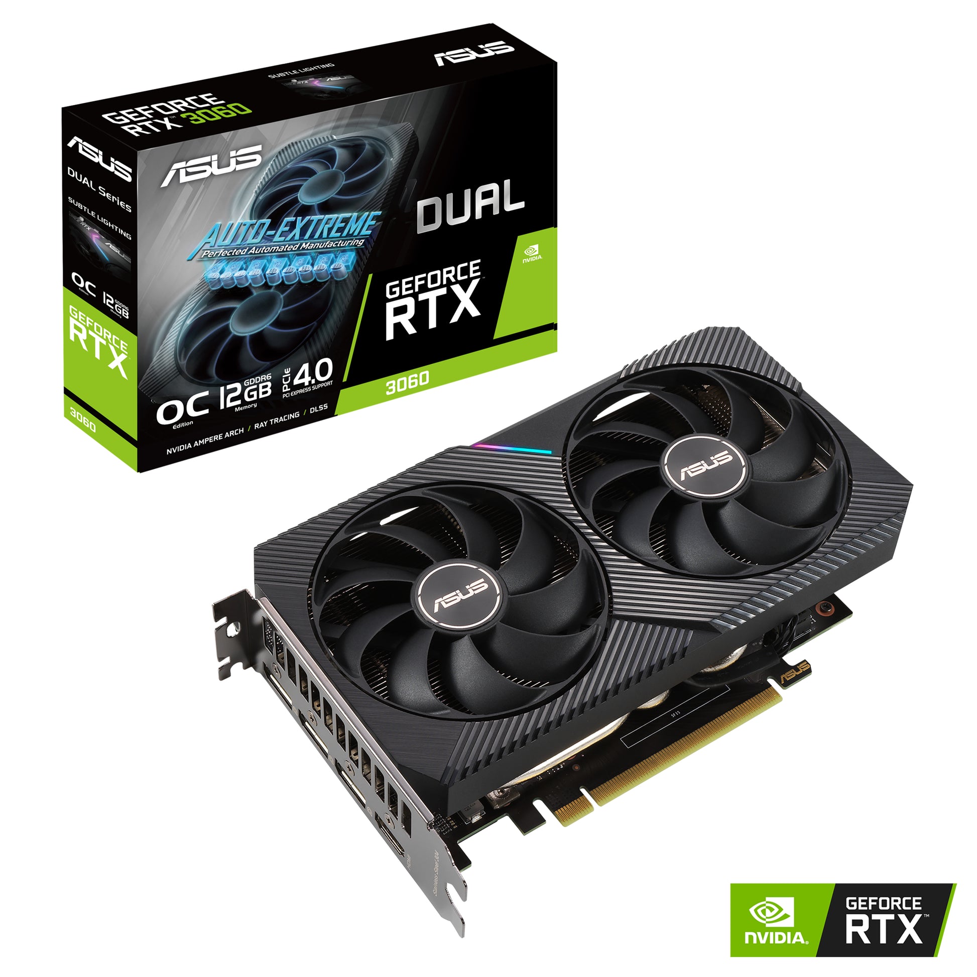 Asus Dual O12G-V2 – NVIDIA GeForce RTX 3060 12 GB GDDR6, PCIe 4.0, 3×DP/HDMI