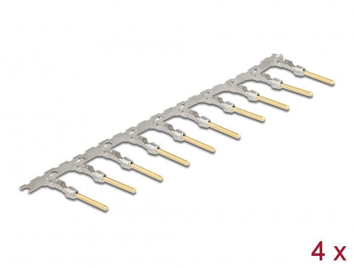 DeLOCK Crimp-Kontakte D-Sub, goldbeschichtet, AWG 20/24, 4 Stk. – silber