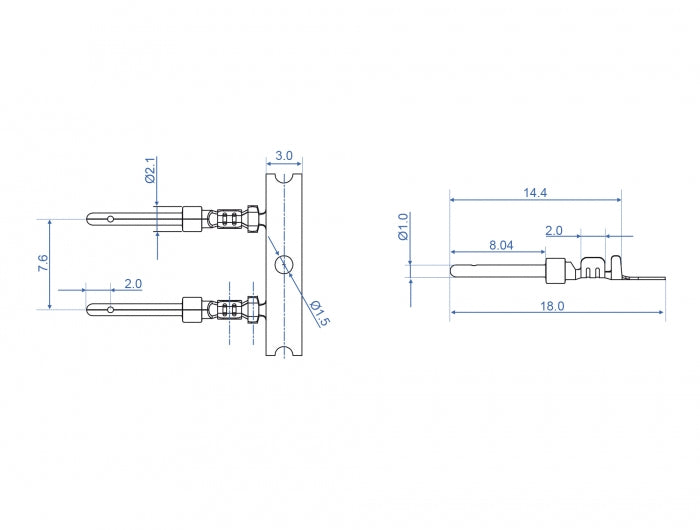 DeLOCK Crimp-Kontakte D-Sub, goldbeschichtet, AWG 20/24, 4 Stk. – silber
