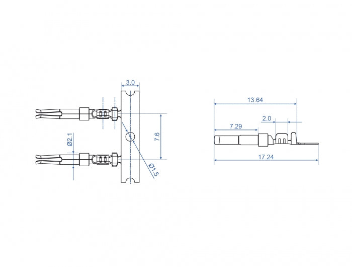 DeLOCK D-Sub Crimp-Kontakte – 4 Stück, goldbeschichtet, AWG 20/24, Edelstahl