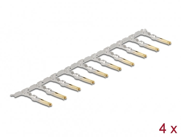 DeLOCK D-Sub Crimp-Kontakte – 4 Stück, goldbeschichtet, AWG 20/24, Edelstahl
