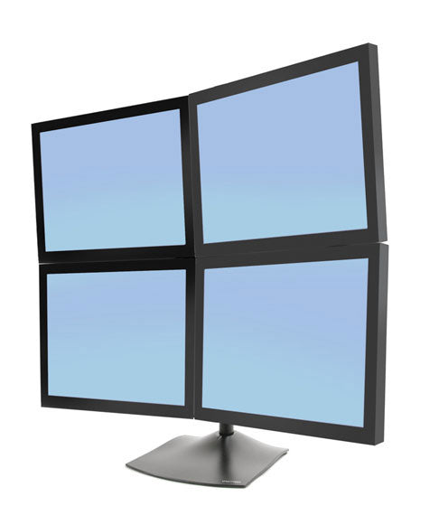 Ergotron DS100 – Standfuss, 4 Monitore, bis 24", Quertraverse, Schwarz