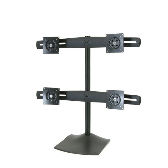 Ergotron DS100 – Standfuss, 4 Monitore, bis 24", Quertraverse, Schwarz