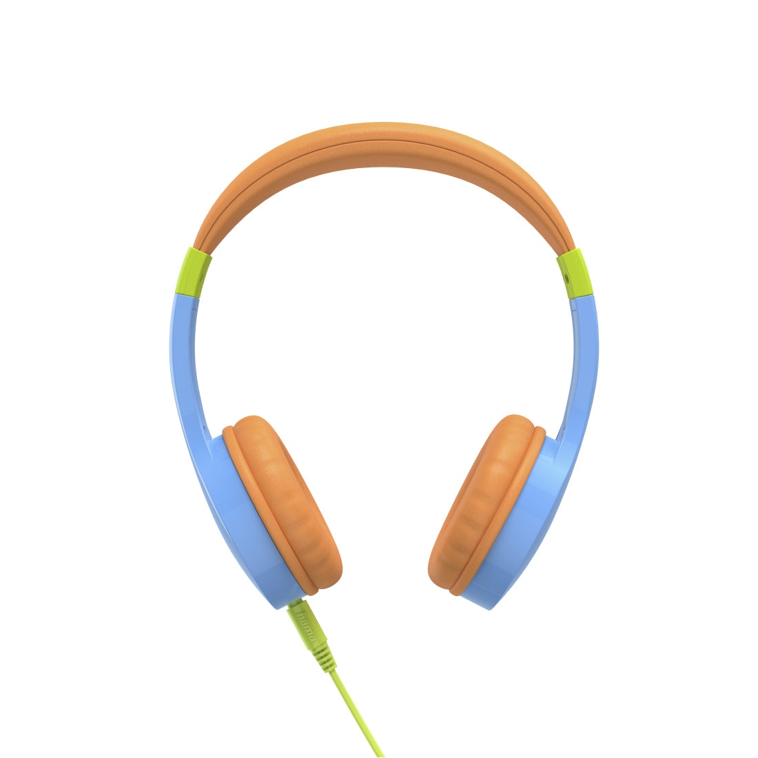 Hama Kids Guard – On-Ear Headset – 3,5 mm Klinke, abnehmbares Kabel, Lautstärkebegrenzung 85 dB – Blau/Orange