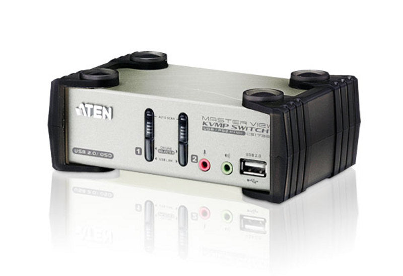 ATEN KVM-Switch, 2×1, VGA, 2048×1536, 60 Hz, USB 2.0, EDID, OSD/Audio, für Windows/Mac
