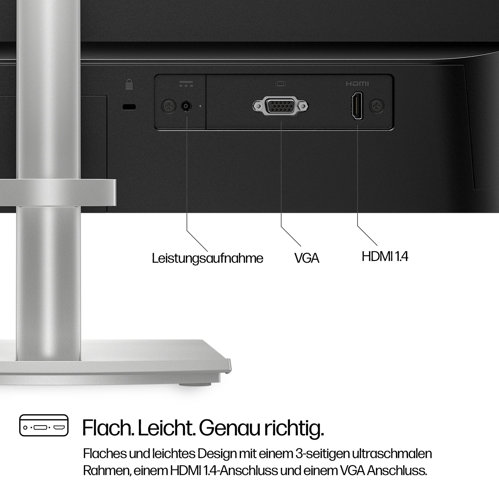 HP Serie 5 524sh – Monitor, 23,8" 1920 × 1080 (Full HD), LCD, Silber