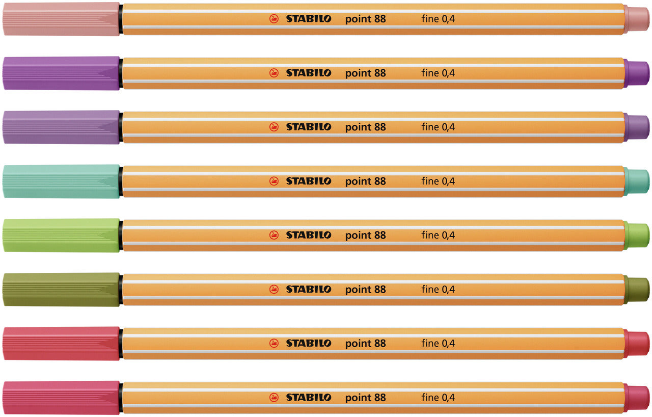 STABILO point 88 Fineliner – 8er-Set 0,4 mm – 8 Farben, sortiert