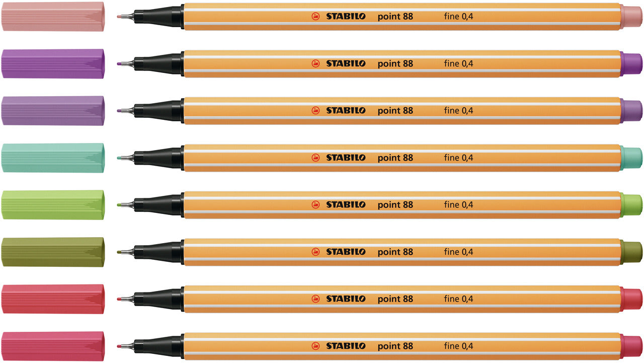 STABILO point 88 Fineliner – 8er-Set 0,4 mm – 8 Farben, sortiert