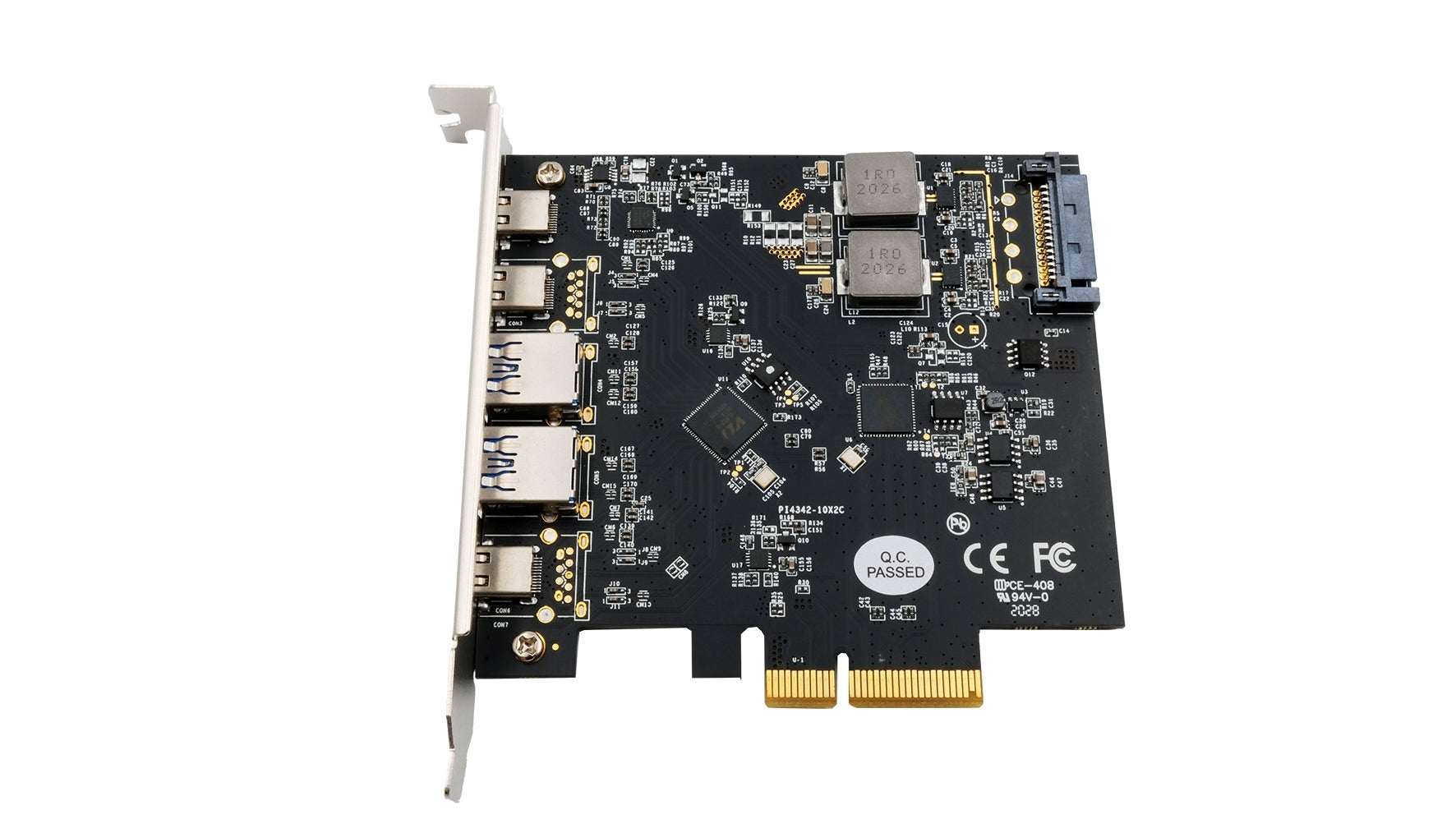 EXSYS PCIe USB-Adapterkarte – 2x USB-A Buchsen, 3x USB-C Buchsen – USB 3.2 Gen 2 (10 Gbit/s) – PCIe Gen3x4