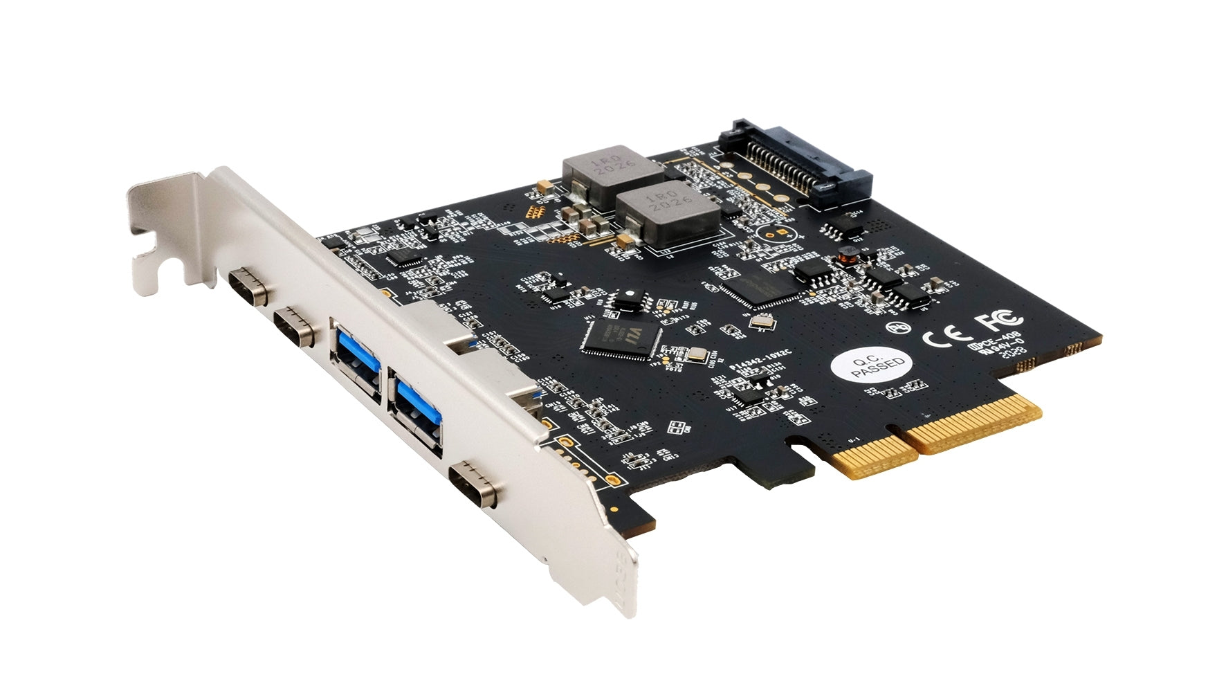 EXSYS PCIe USB-Adapterkarte – 2x USB-A Buchsen, 3x USB-C Buchsen – USB 3.2 Gen 2 (10 Gbit/s) – PCIe Gen3x4