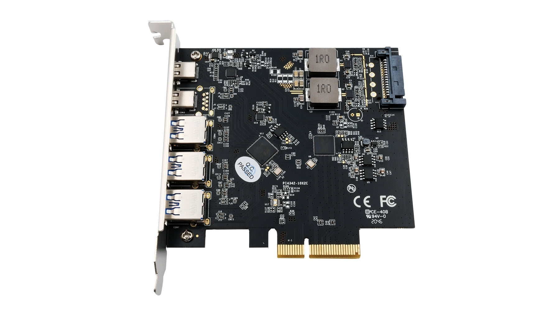 EXSYS EX-12006 PCIe USB-Karte – 5× USB 3.2 Gen2 extern (3× USB-A, 2× USB-C), 15 W pro C – für Windows XP–10