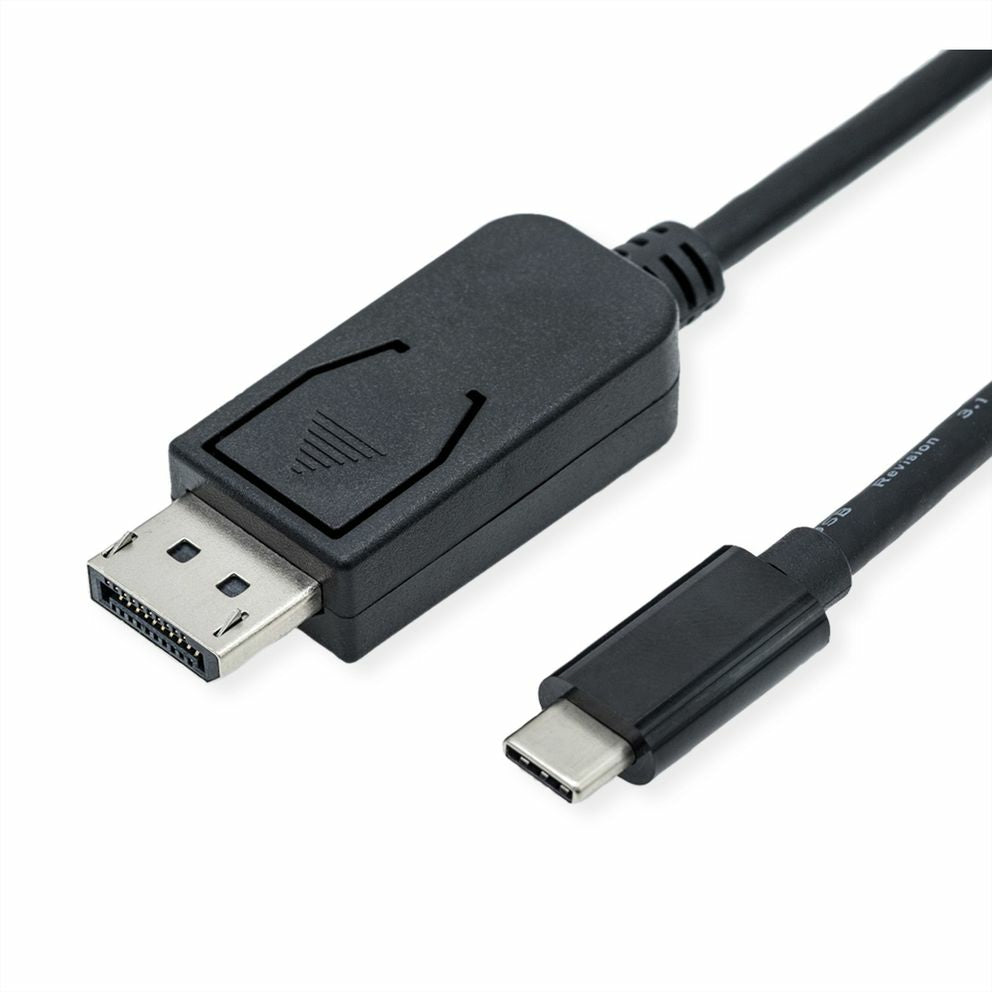 ROLINE USB-C auf DisplayPort Kabel DP 1.4 8K 60 Hz – 1 m – für Geräte mit USB-C (DisplayPort-Alt-Modus)