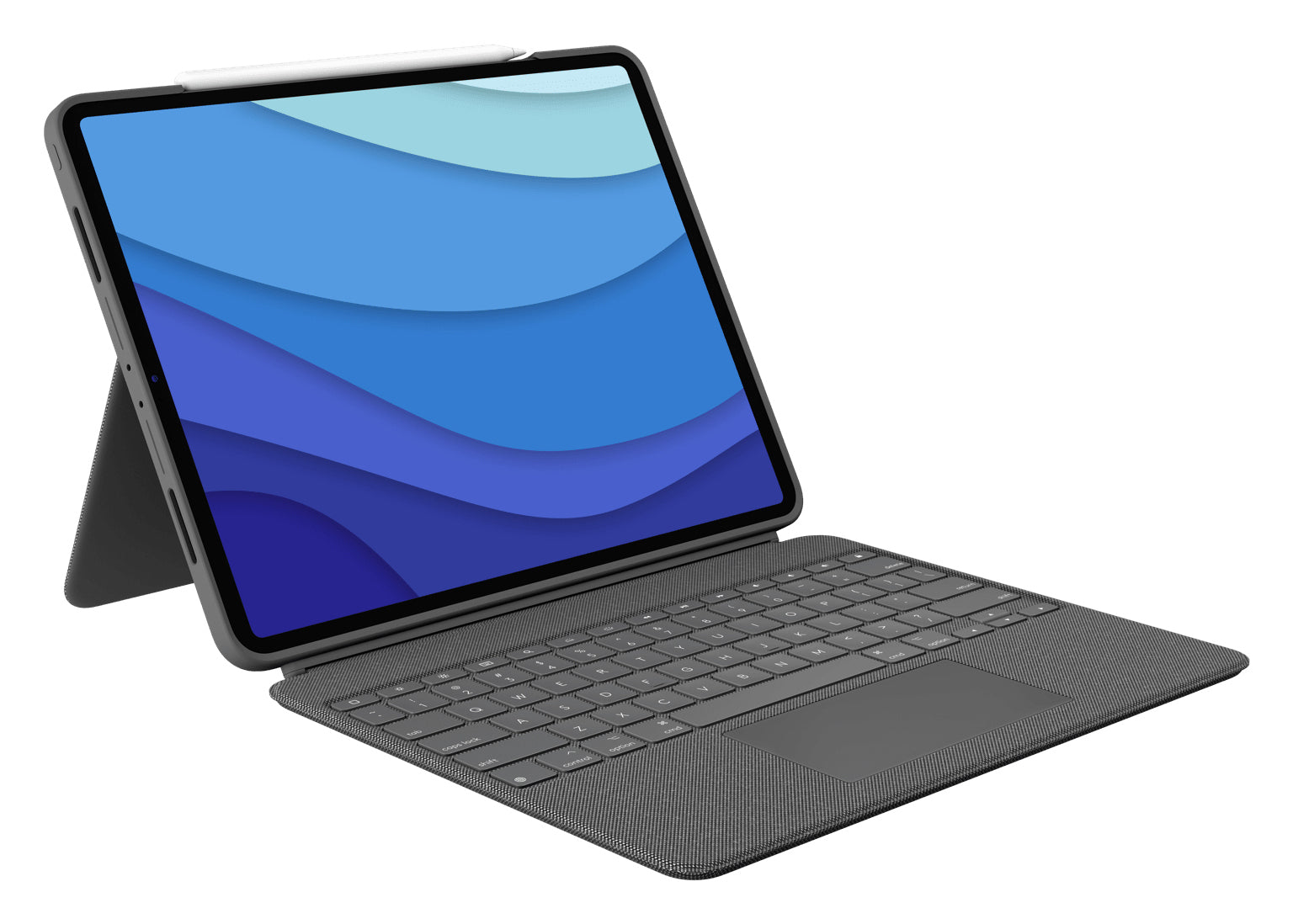 Logitech Tastatur, US-Layout (EN), mit Touchpad, Grau – für iPad Pro 12,9" (5. Generation)