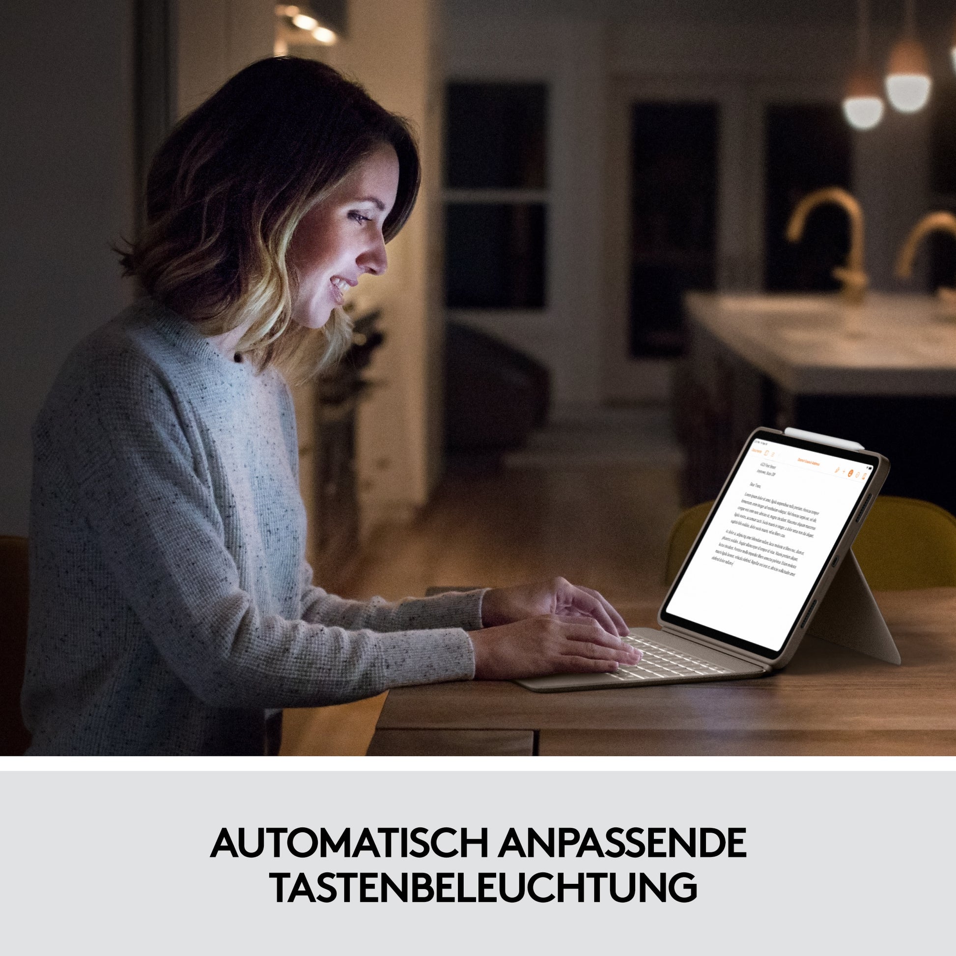 Logitech Combo Touch – Tastatur, CH-Layout (DE-CH), mit Touchpad – für iPad Pro 12,9" (5. Gen.)