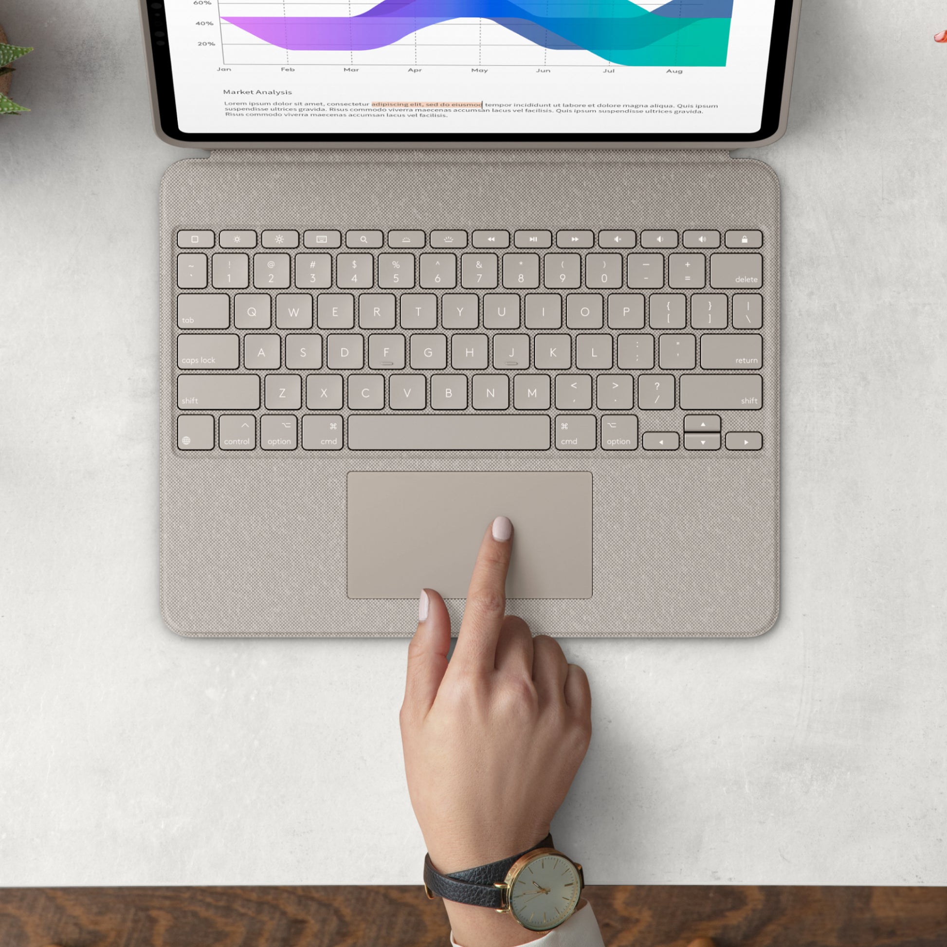 Logitech Combo Touch – Tastatur, CH-Layout (DE-CH), mit Touchpad – für iPad Pro 12,9" (5. Gen.)