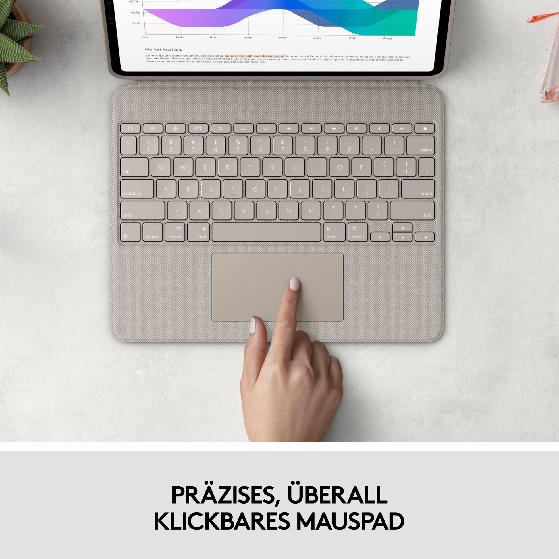 Logitech Combo Touch – Tastatur, CH-Layout (DE-CH), mit Touchpad – für iPad Pro 12,9" (5. Gen.)