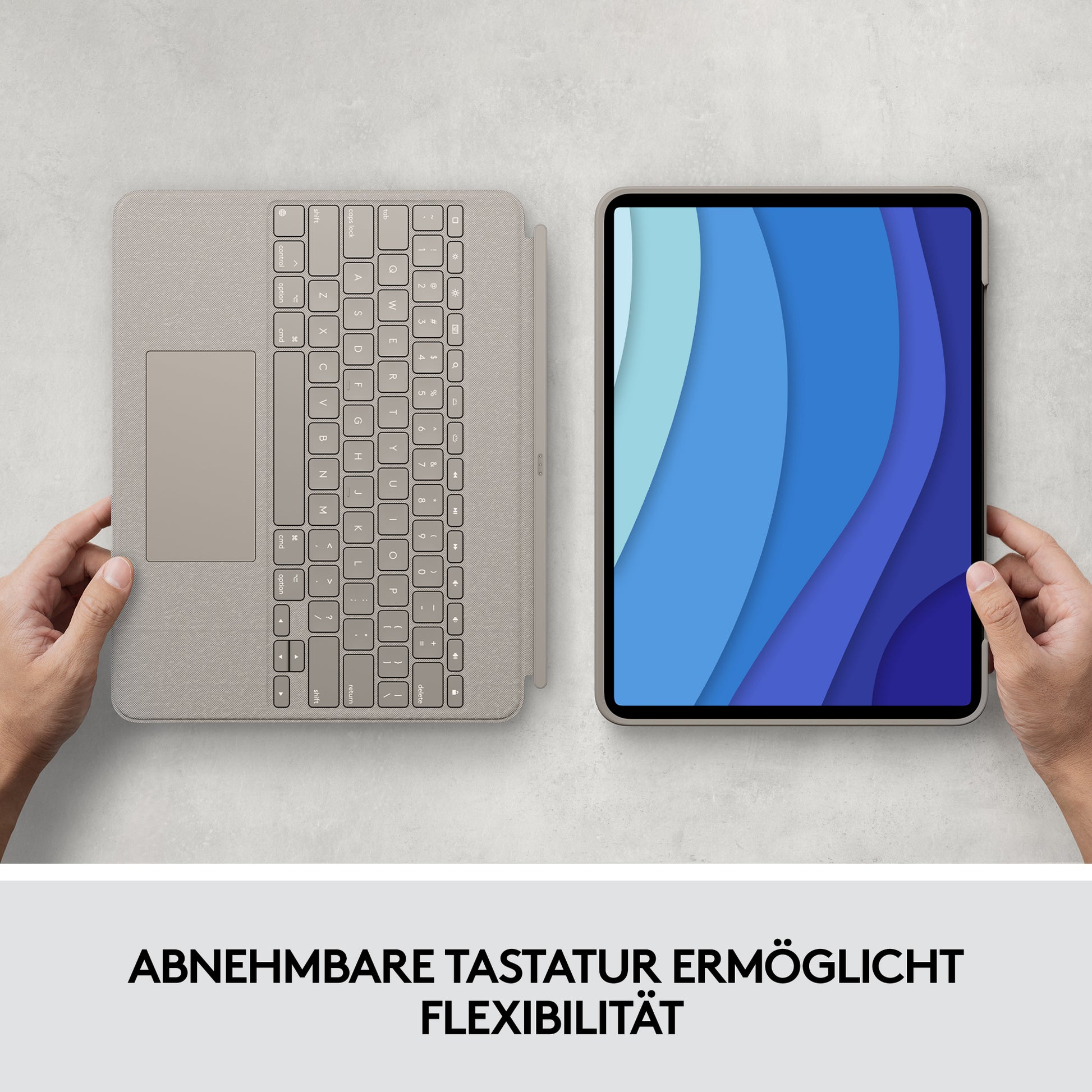 Logitech Combo Touch – Tastatur, CH-Layout (DE-CH), mit Touchpad – für iPad Pro 12,9" (5. Gen.)