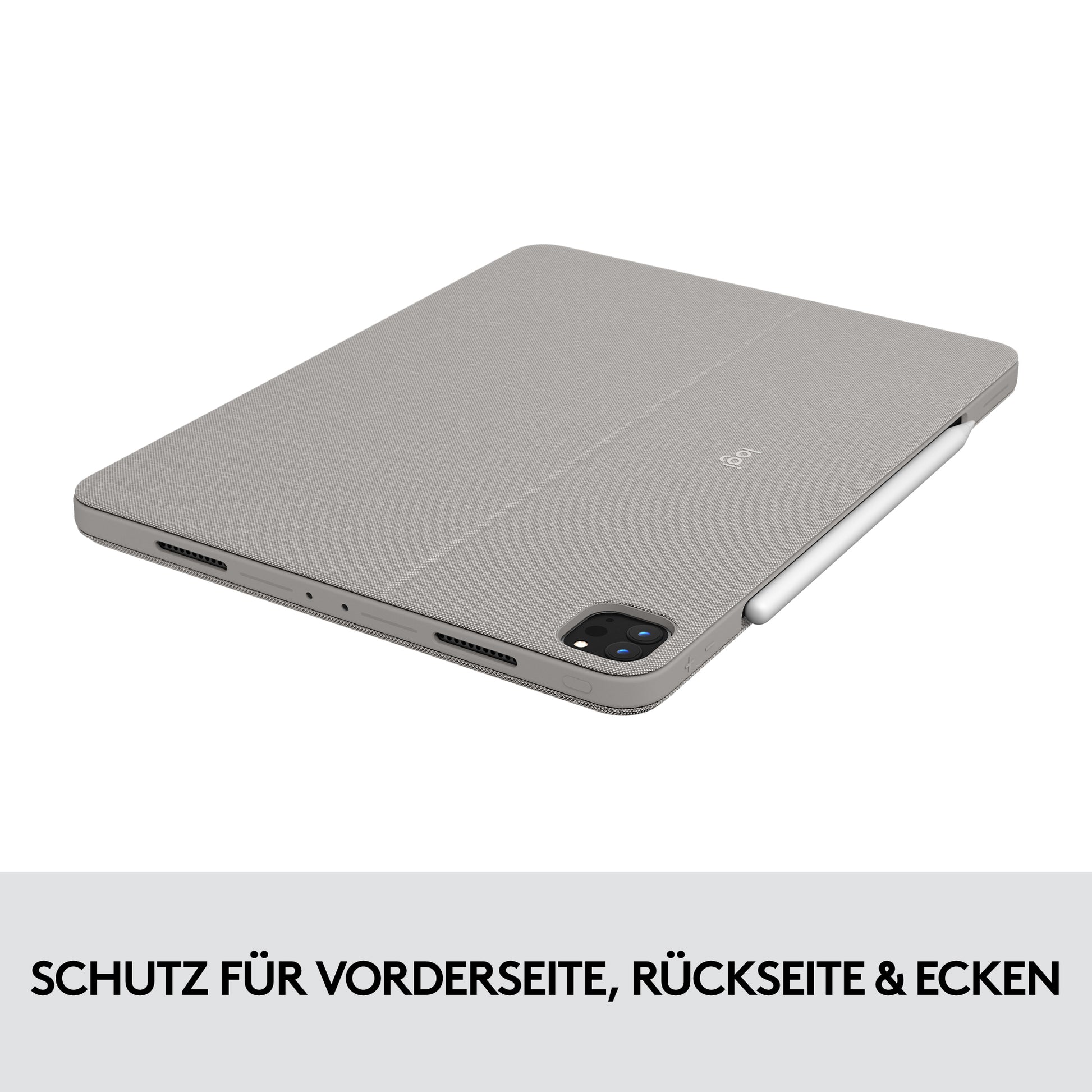 Logitech Combo Touch – Tastatur, US-Layout (EN), mit Touchpad, Sand – für iPad Pro 11" (1., 2. & 3. Gen.)