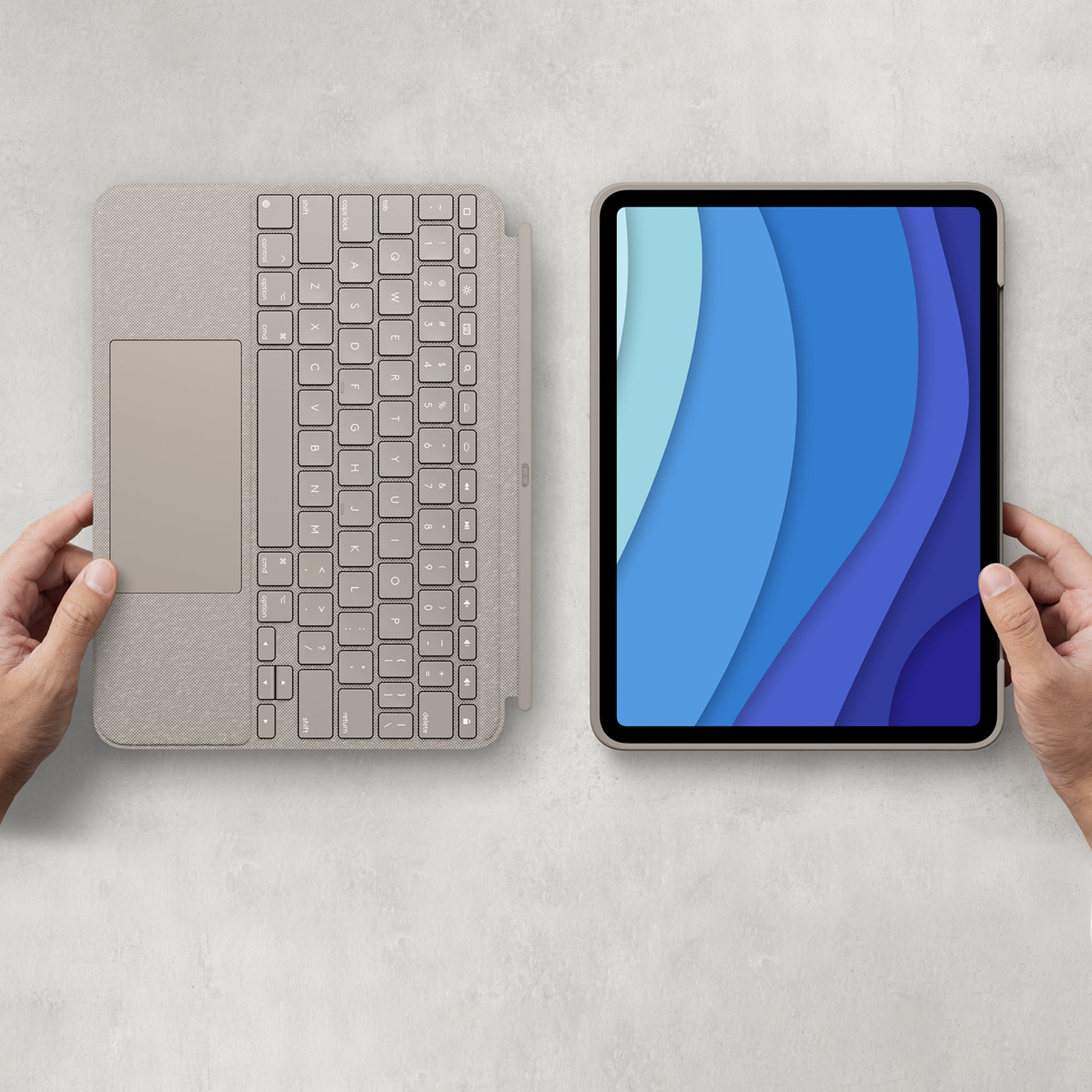 Logitech Combo Touch – iPad Pro 11", Trackpad, Sand