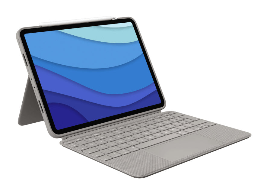 Logitech Combo Touch – iPad Pro 11", QWERTY (UK International), Trackpad, Sand
