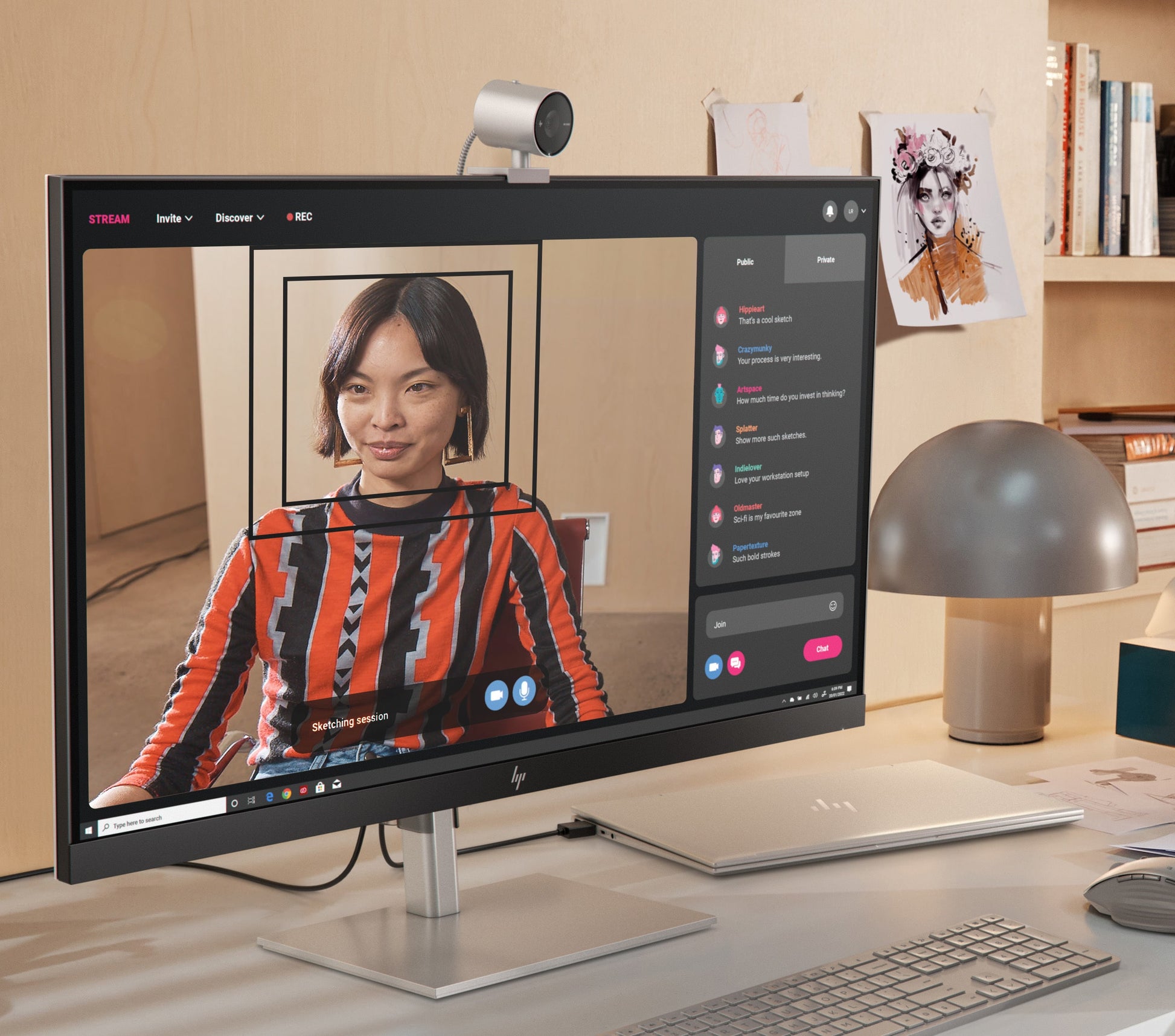 HP 950 – Webcam – 4K, bis 30 fps, USB 3.0, Autofokus, Schwarz