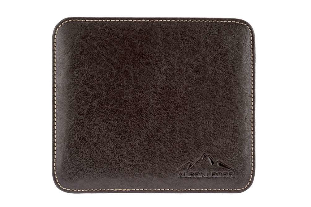 Alpenleder Bregenz – Mauspad – 200 × 170 mm, Leder, Schwarz, Anti-Rutsch-Basis