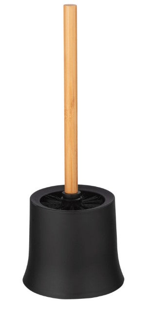 WENKO WC-Bürstenset – Bambus, Kunststoff, Braun, H 38 cm, Ø 14 cm