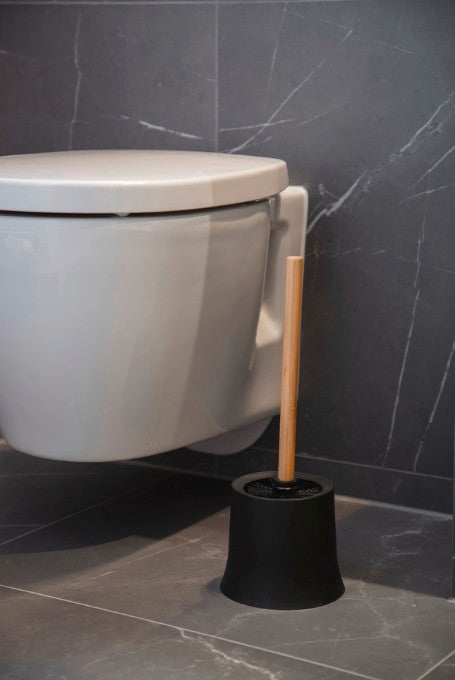 WENKO WC-Bürstenset – Bambus, Kunststoff, Braun, H 38 cm, Ø 14 cm