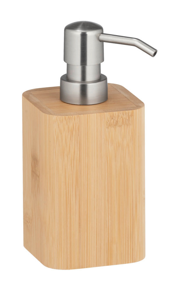 Wenko Bambusa Seifenspender – Bambus, Edelstahl, Silber, 220 ml