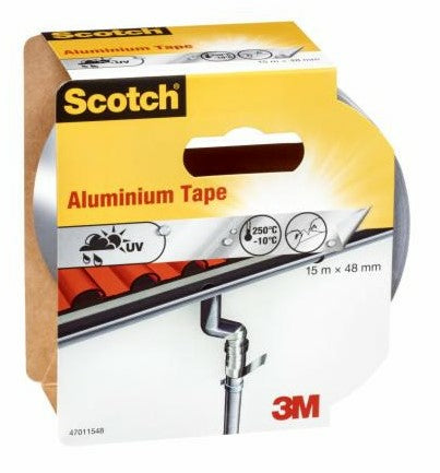 3M Alu-Klebeband – 48 mm × 15 m, silber, hitzebeständig, für Innen- & Aussenbereich