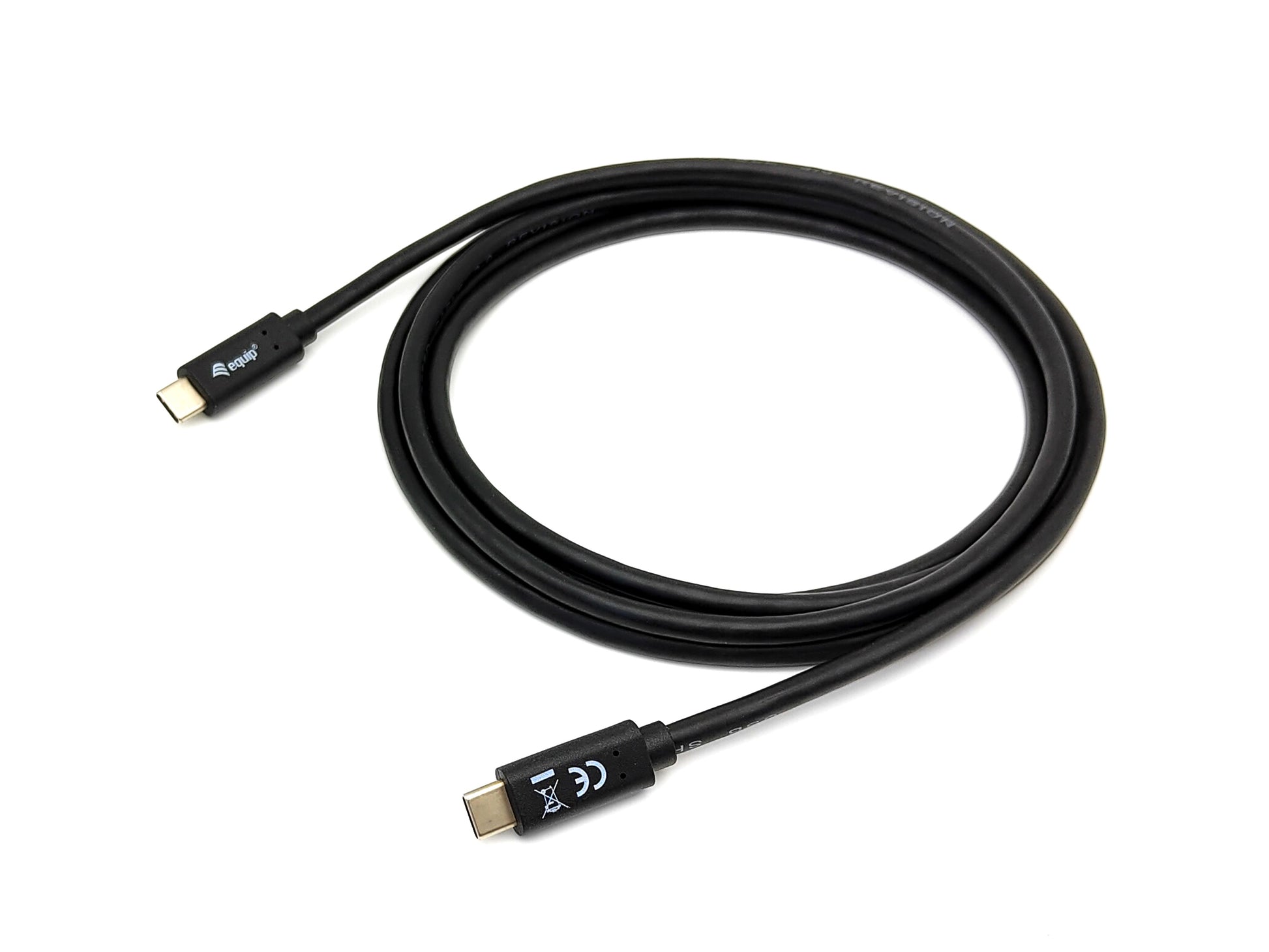 Equip USB-C auf USB-C Kabel – USB 3.2 Gen 1 (5 Gbit/s) – 2 m – PD 60 W – Magnetisch abgeschirmt – Schwarz